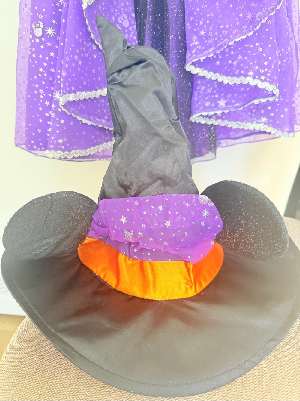 Disney Minnie Mouse Witch Halloween Costume kids 9/10 ears hat - Picture 5 of 16